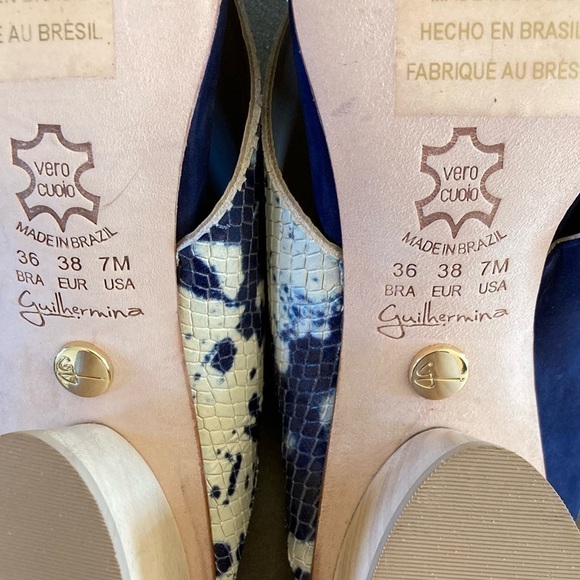 Guilhermina Heeled Sandals Straps Snake Skin Print Women's New - Picture 5 of 8